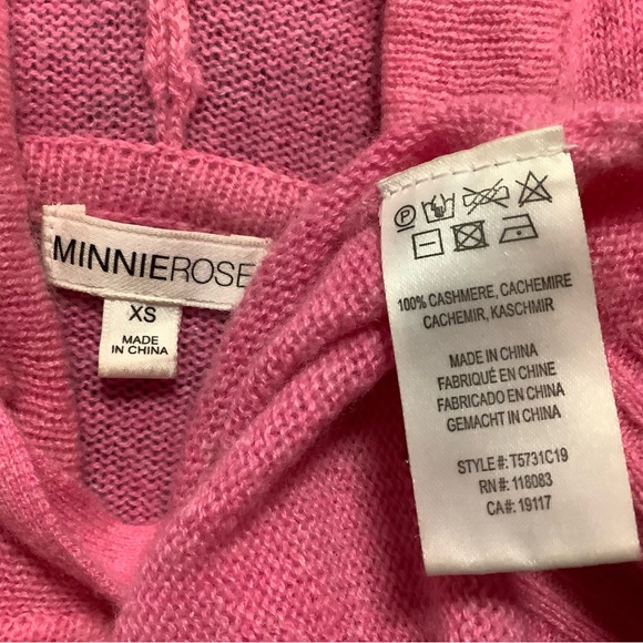 MINNIE ROSE 100% cashmere oversized frayed edge hoodie sweater - Picture 10 of 12